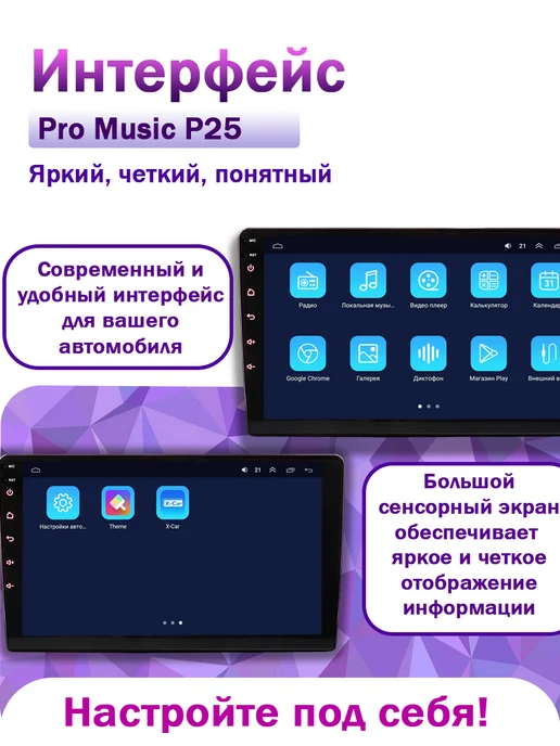 ProMusic Магнитола P25 универсальный монитор 4+64, вариант, фото 7
