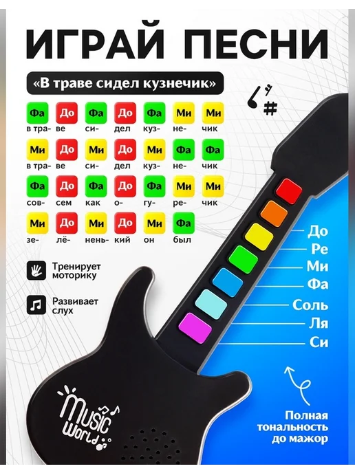 ZABIAKA Гитара детская музыкальная, синий, фото 3
