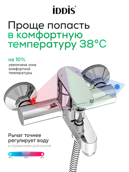 IDDIS Смеситель для ванны, хром глянцевый, серый, фото 6