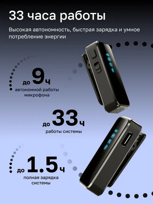 Hixio Микрофон петличный беспроводной для iphone и Android 2 шт, 2 шт, фото 3