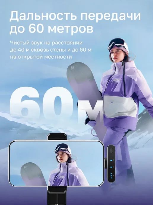 Hixio Микрофон петличный беспроводной для iphone и Android 2 шт, 2 шт, фото 6