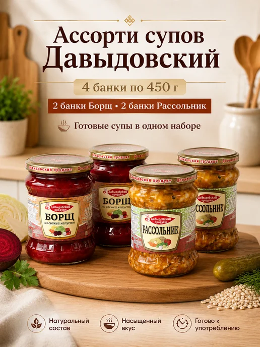 Ассорти готовых супов 4 шт, 4 шт