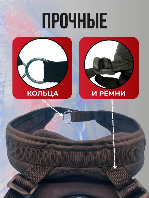 КОБЕЦ петля глиссона для шеи с креплением на турник тренажер, черный, фото 6