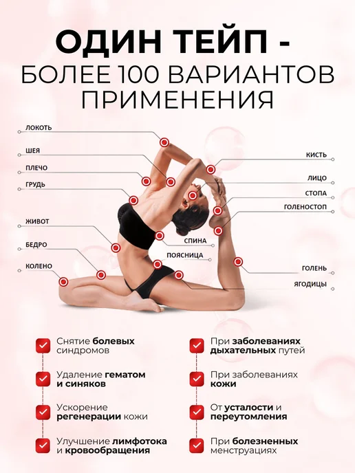 BBalance CROSS Кросс тейпы для тела 4,9см*5,2см, бежевый, бежевый, фото 2