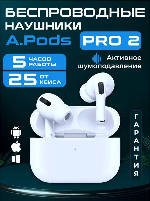 Наушники беспроводные Air Pods Pro 2 для iPhone, Android LOURCARE