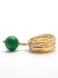 2010 Кольцо с танцующим камнем зеленый агат для вечеринок А+ LaLila Jewelry 377025201 купить за 1 284 ₽ в интернет‑магазине Wildberries