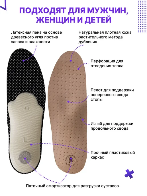 Trives Стельки ортопедические при плоскостопии каркасные, бежевый, фото 3