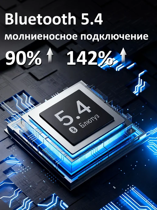 TikChic Наушники беспроводные блютуз для андроид с микрофоном, черный, фото 4