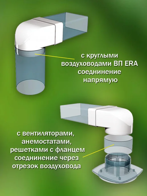 ERA Соединитель вентиляционный 90×220, D 150, угловой, 90x220, фото 2