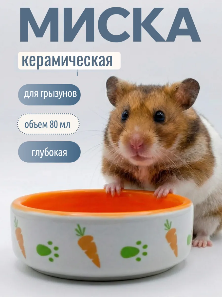 Миска для грызунов керамическая, хомяков и кроликов