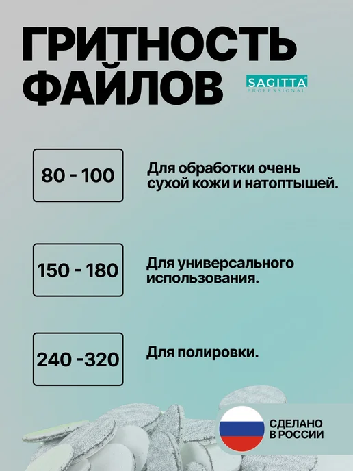 Sagitta Сменные файлы для педикюра на смарт диск d25 120грит, 50 шт, фото 3