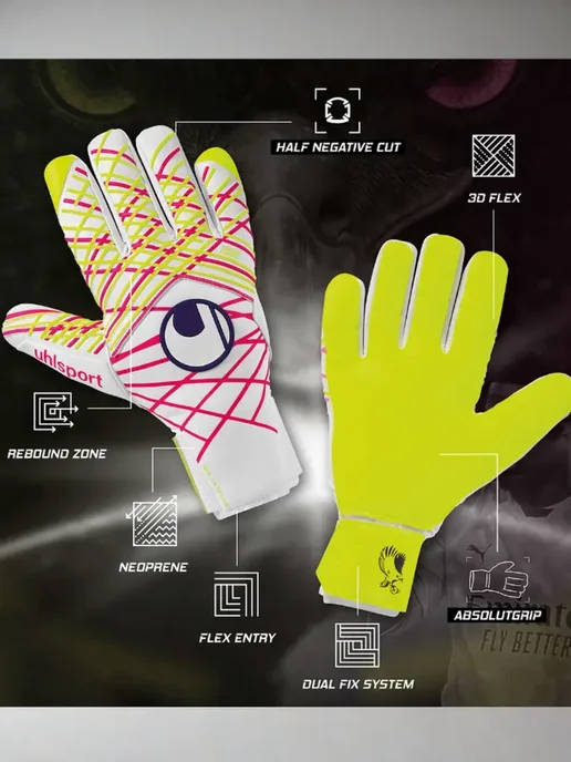 UHLSPORT Вратарские перчатки Absolutgrip HN Maignan Limited, белый, фото 5