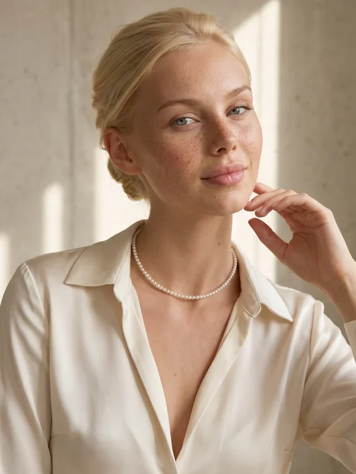 LUXE & JEWELRY Чокер из жемчуга майорка на шею бижутерия в подарок, белый, фото 6