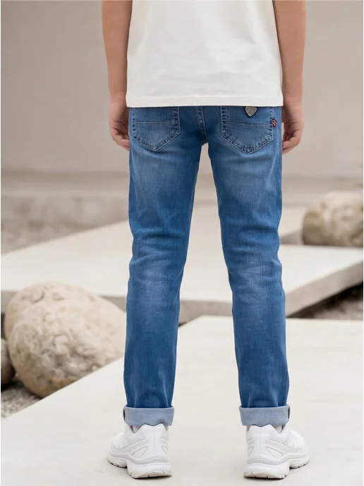 Yuke jeans Джинсы подростковые для мальчика большие размеры, синий, фото 4