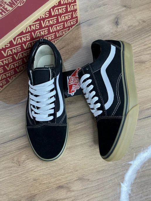 Meg Mix Кеды Ванс Old Skool (suede Canvas) Black white brown, черный, фото 3