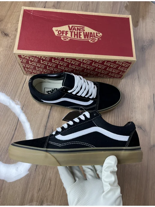 Meg Mix Кеды Ванс Old Skool (suede Canvas) Black white brown, черный, фото 4