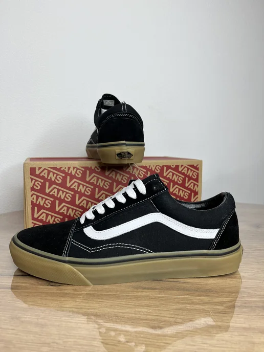 Meg Mix Кеды Ванс Old Skool (suede Canvas) Black white brown, черный, фото 5