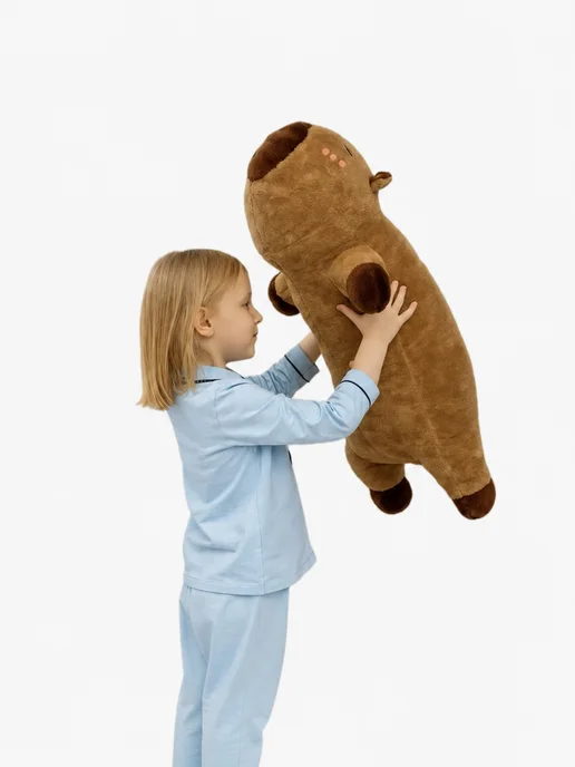 Тигрёнок Toy's Мягкая игрушка капибара обнимашка 80 см, коричневый, фото 6