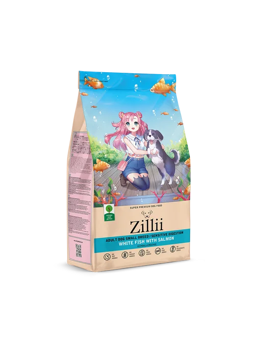 Сухой корм Zillii Сенсетив Белая для собак, мелкие, рыба, 2 кг