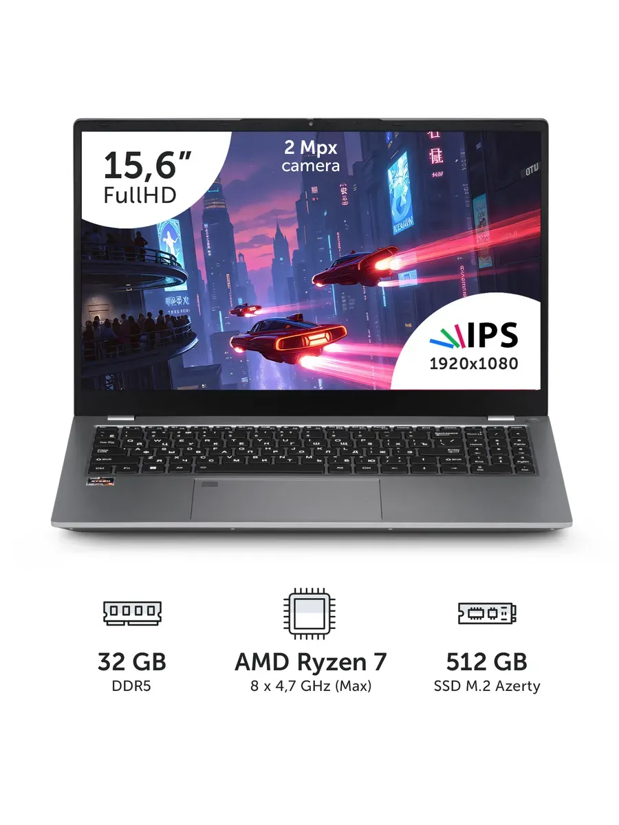 Ноутбук RBA-4500 15.6", Ryzen 7 6800H, 32Gb, 512Gb SSD