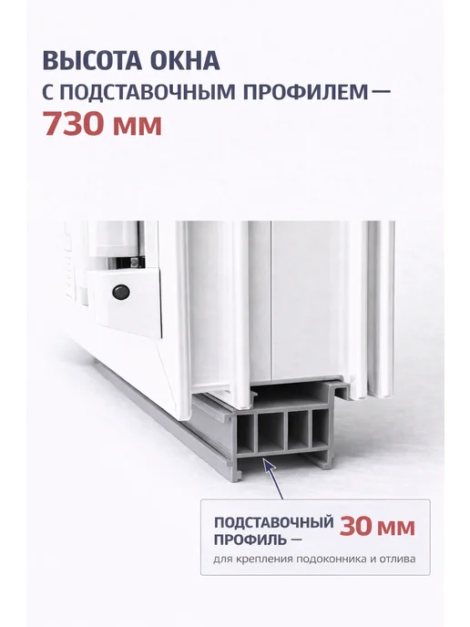 ОКНА911 Окно пластиковое двухстворчатое 1000×700 мм с сеткой, вариант, фото 3