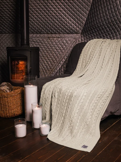 WARM WHIFF Плед 150х200 вязаный хлопок 100%, вариант, фото 3