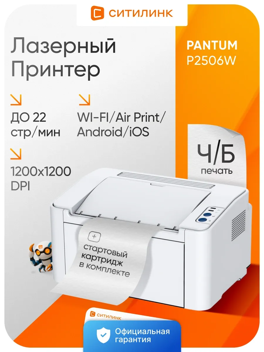 Принтер лазерный P2506W (P2506W) A4 WiFi серый