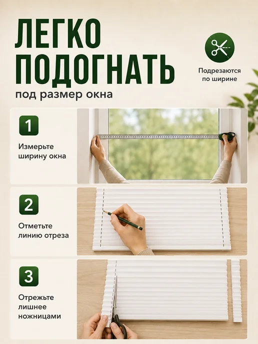 WiCor Жалюзи на окна самоклеящиеся тканевые 2 штуки, белый, фото 8