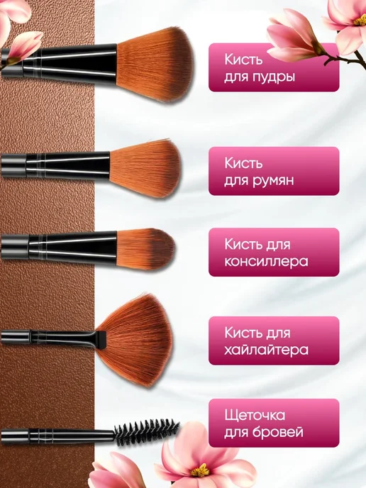 Forever Beauti Набор кистей для макияжа в футляре 12 шт, 12 шт, фото 7