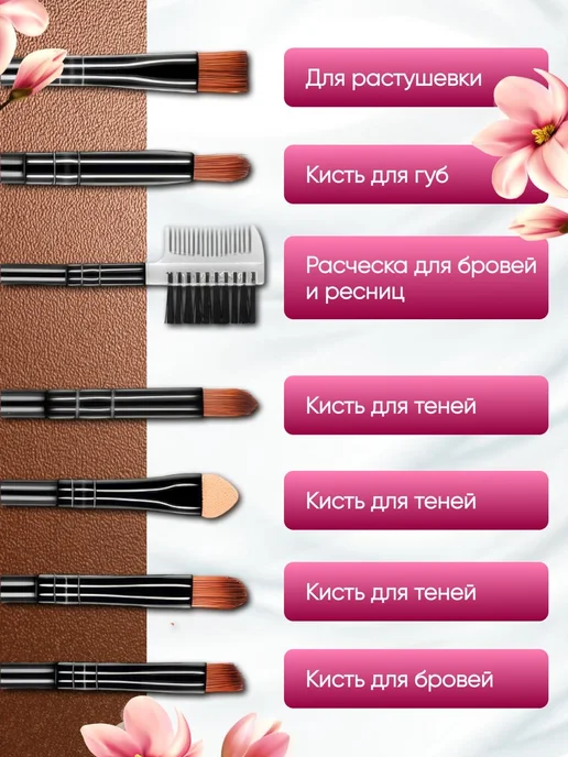 Forever Beauti Набор кистей для макияжа в футляре 12 шт, 12 шт, фото 8