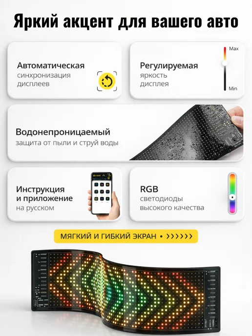Мэдкейс Глаза на лобовое стекло LED экран, вариант, фото 5