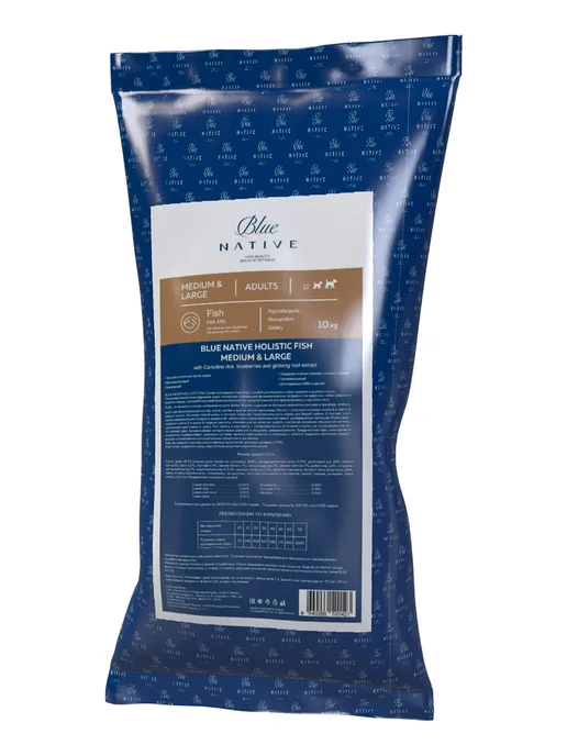 Сухой корм Blue Native для собак, крупные, средние, рыба, 10 кг, фото 2