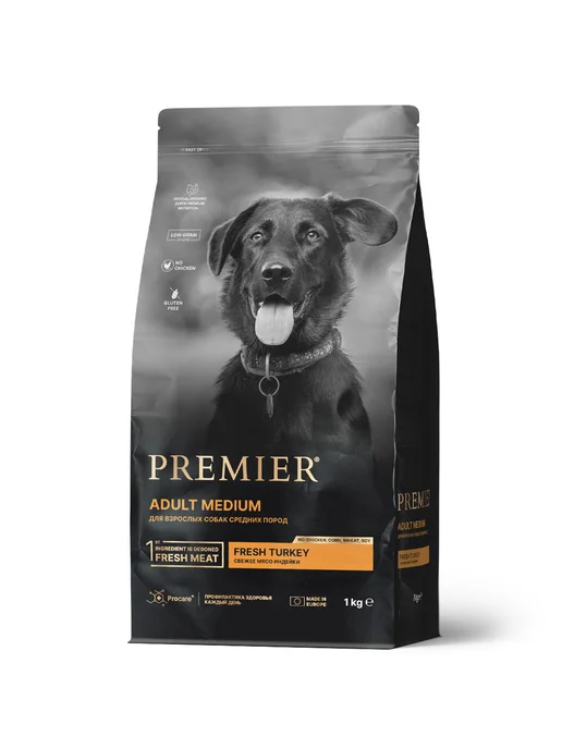 Сухой корм PREMIER для собак, средние, 1 кг