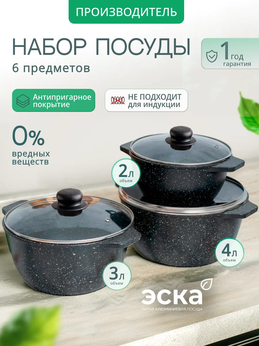 Набор кастрюль с крышками