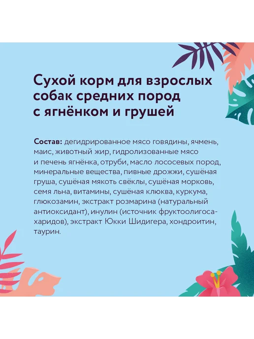 Сухой корм FLORIDA Груша для собак, средние, ягненок, 1 кг, фото 3
