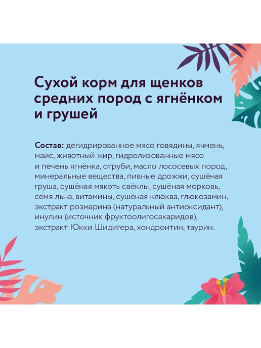 Сухой корм FLORIDA Груша для собак, средние, щенки, ягненок, 1 кг, фото 4