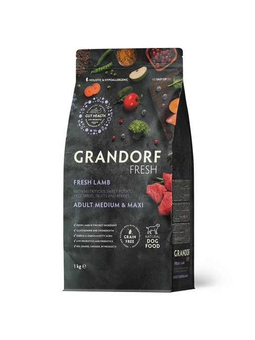 Сухой корм Grandorf' для собак, беззерновой, крупные, средние, 1 кг
