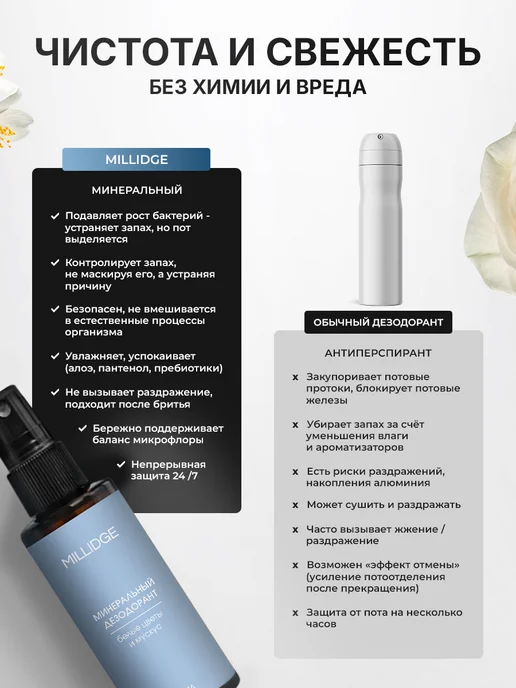 MILLIDGE Минеральный дезодорант спрей, 100 мл, фото 3