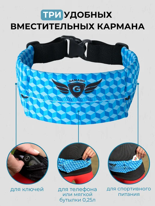 GAMASH сумка пояс для бега, голубой, фото 2