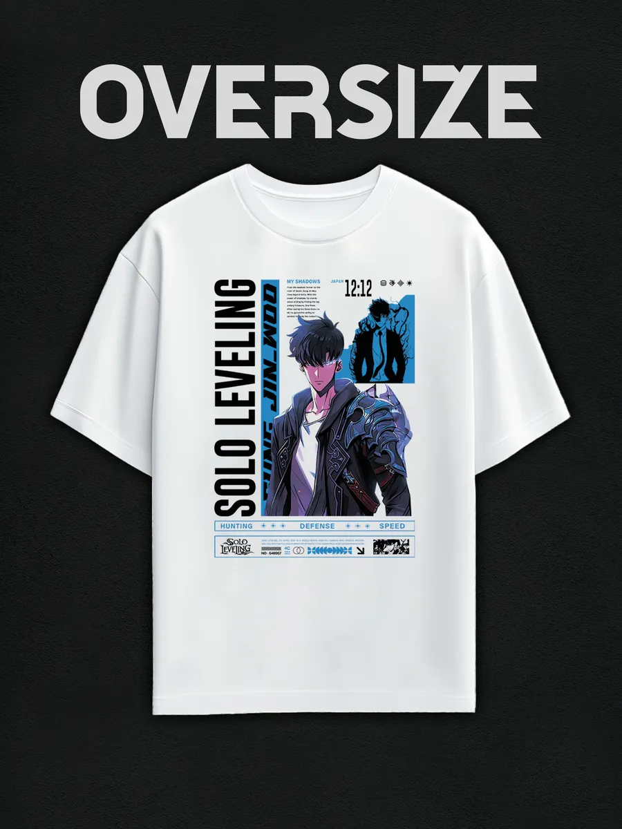 Футболка оверсайз аниме Поднятие уровня в одиночку