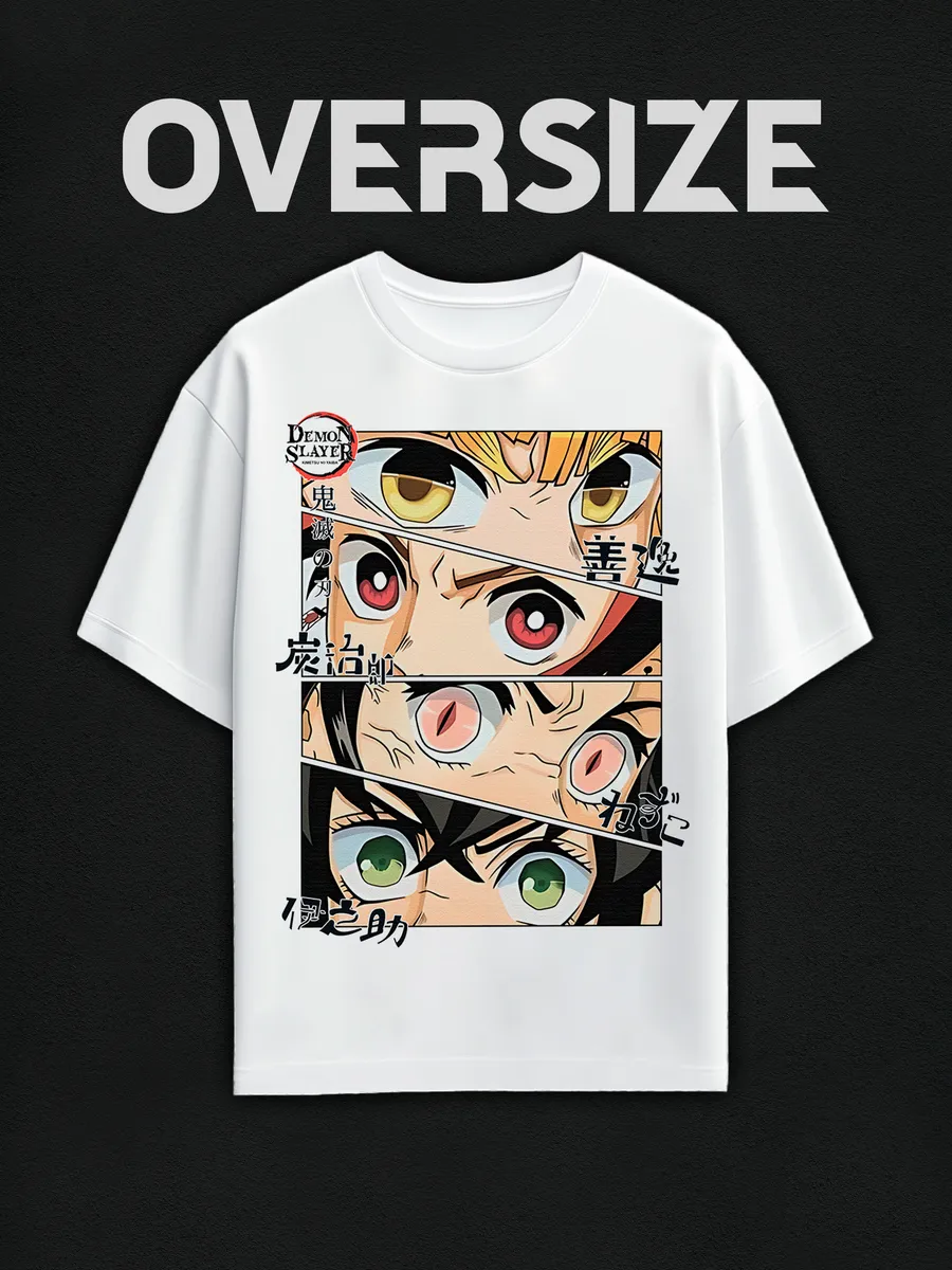 Футболка оверсайз аниме Клинок, рассекающий демонов