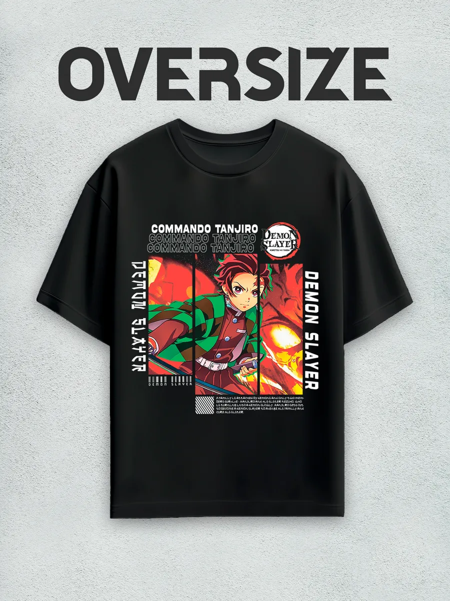 Футболка оверсайз аниме Тандзиро Клинок рассекающий демонов