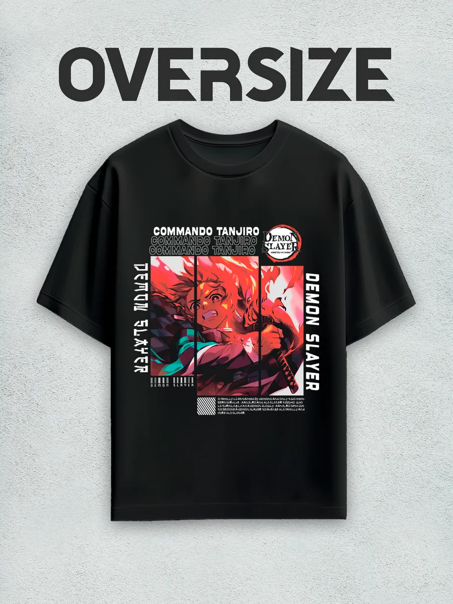 Футболка оверсайз Танзиро, аниме Клинок, рассекающий демонов