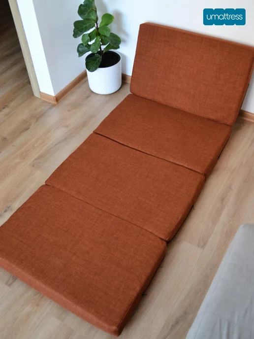 umattress Бескаркасный раскладной диван, оранжевый, фото 6