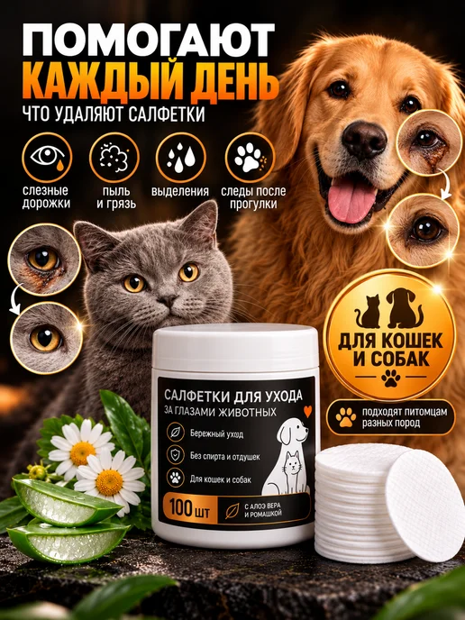PetLabs влажные салфетки для глаз собак и кошек 100 шт, 100 шт, фото 5