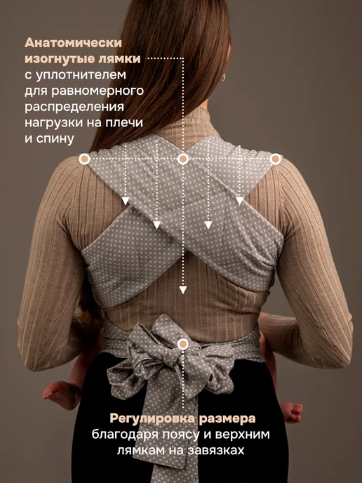 Слингуля Май слинг для новорожденных, серый, фото 4