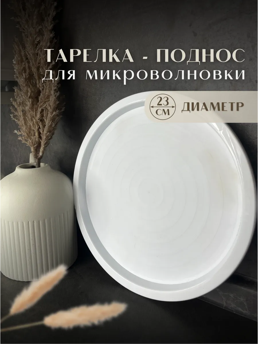 Тарелка для микроволновки пластиковая 23 см