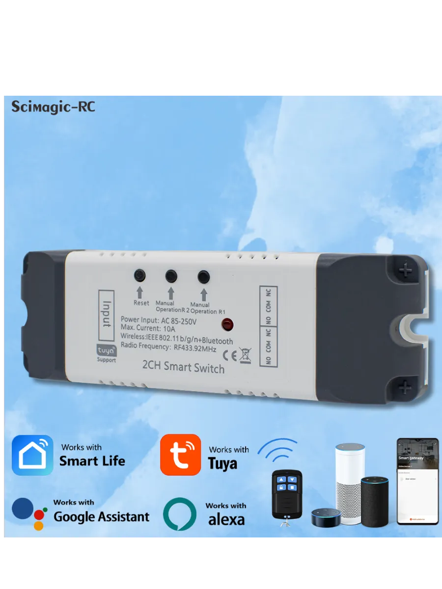 Touya Умный WiFi модульный переключатель 2CH 85-250V