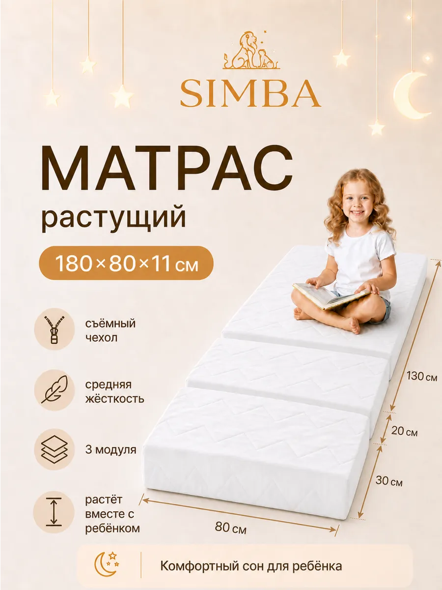 Растущий матрас для кровати детской 180*80 SIMBA