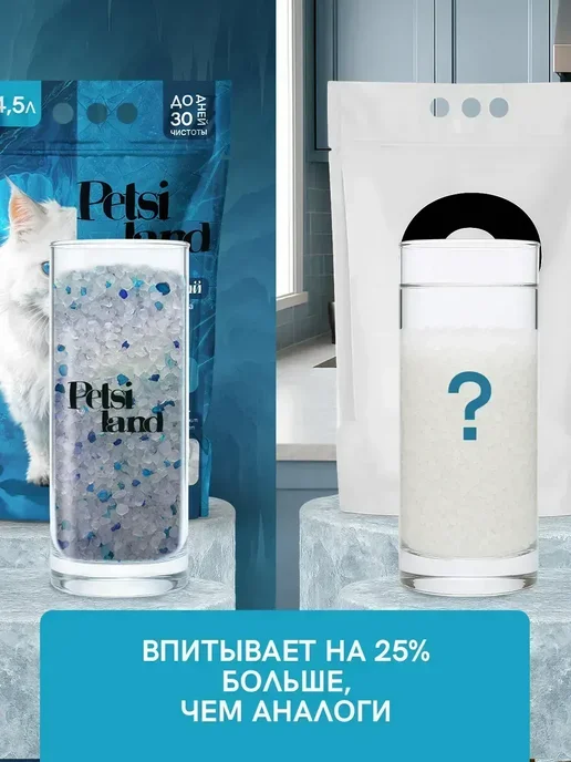 Petsi land Наполнитель для кошачьего туалета силикагелевый 4,5л бриз, 4,5 л, фото 4